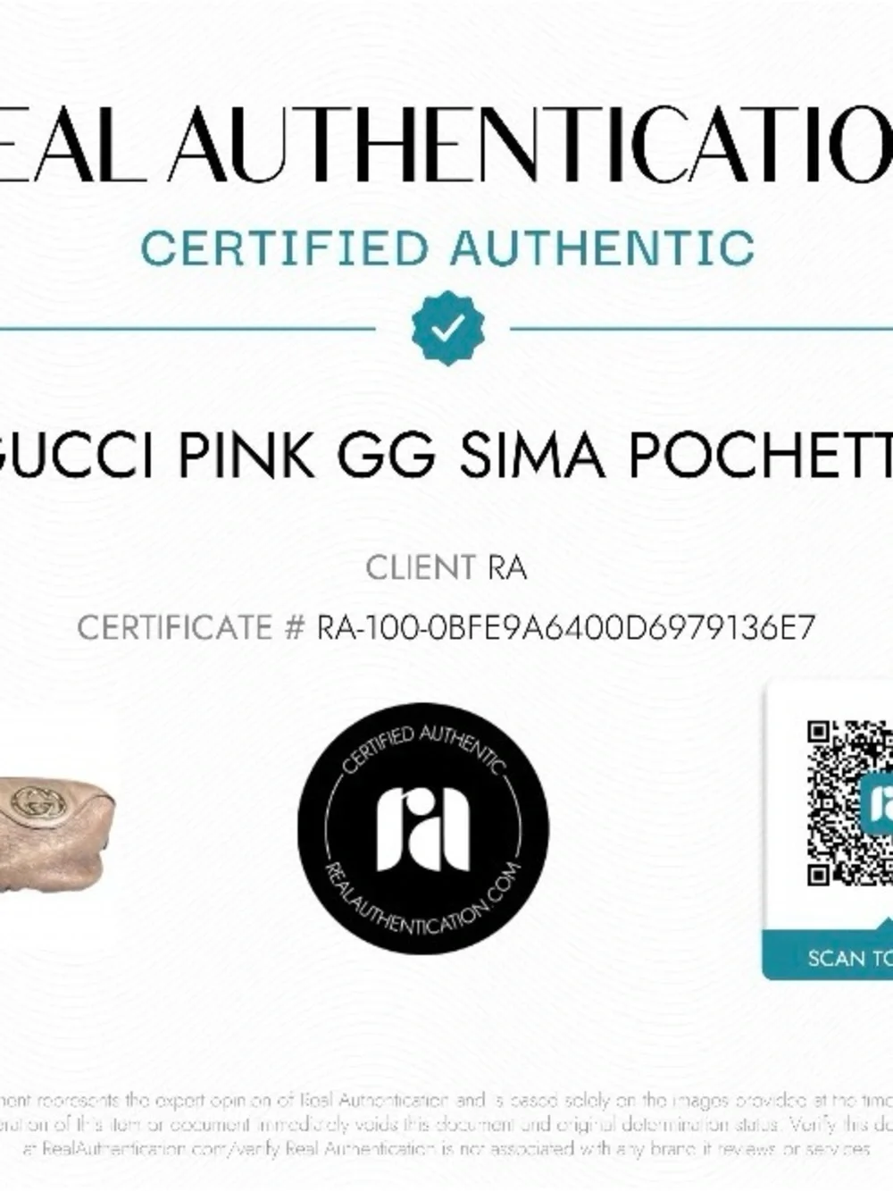 Gucci Metallic Rose Gold GG Embossed Cosmetic Pouch - Picture 7 of 8